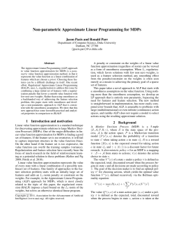 Non-parametric Approximate Linear Programming for MDPs