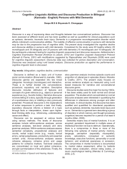 98 Cognitive Linguistic Abilities and Discourse Production in