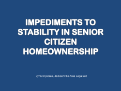 Impediments to Stability in Senior Citizen Homeownership Reverse