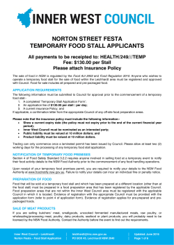 Temporary Food Stall Application Form Norton Street Festa