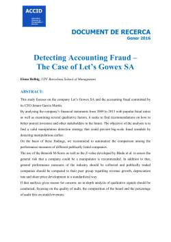 Detecting Accounting Fraud &ndash; The Case of Let`s Gowex SA