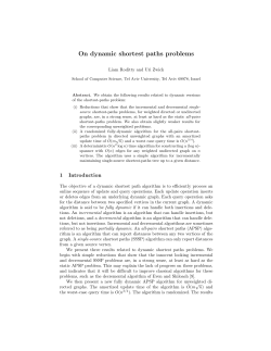 On dynamic shortest paths problems