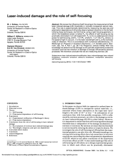 Laser -induced damage and the role of self- focusing