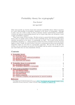 Probability theory for cryptography