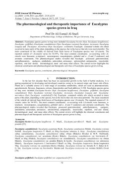 The pharmacological and therapeutic importance of Eucalyptus