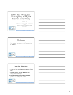 Best Practices in Allergy Care - Society of Physician Assistants in
