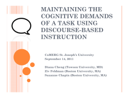 maintaining the cognitive demands of a task