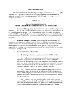 Registry Agreement