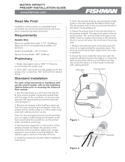 Matrix Infinity Preamp Installation Guide