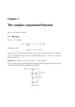 The complex exponential function