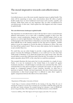 The moral imperative towards cost-effectiveness