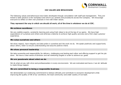 CDC Values and Behaviours - Cornwall Development Company