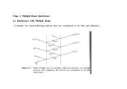 Chap. 4 Multiple-Beam Interference 4.1 Interference with Multiple