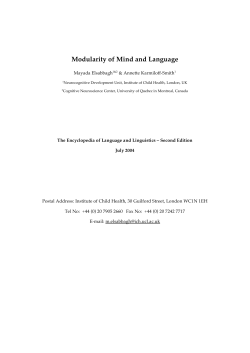 Modularity of Mind and Language