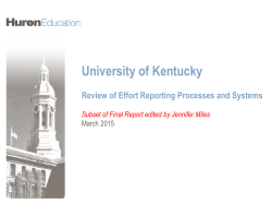 Distribution of Effort - University of Kentucky