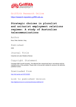 Strategic choices in pluralist and unitarist employment relations