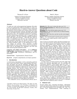 Hard-to-Answer Questions about Code