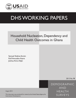 Household Nucleation, Dependency and Child Health Outcomes in
