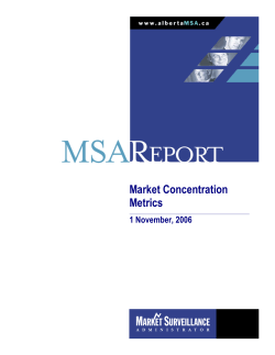 Market Concentration Metrics - Market Surveillance Administrator