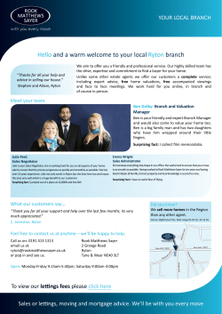Hello and a warm welcome to your local Ryton branch