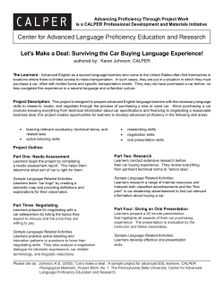 Let`s Make a Deal - CALPER, Penn State University