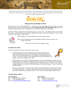 Kids go Free at Ulusaba in 2014!