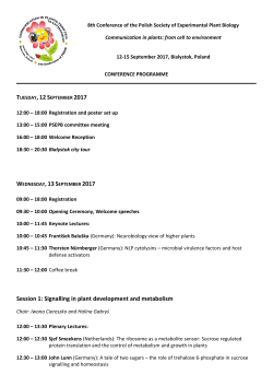 8th Conference of the Polish Society of Experimental Plant Biology