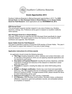 Grants Opportunities 2013 Southern California Botanists is offering