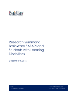 BrainWare SAFARI and Students with Learning