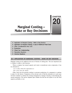 Marginal Costing – Make or Buy Decisions