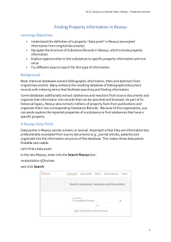 Finding Property Information in Reaxys