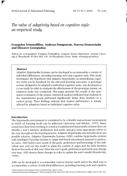 The value of adaptivity based on cognitive style : an