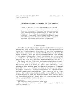 I&ndash;CONVERGENCE ON CONE METRIC SPACES 1