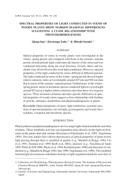 spectral properties of light conducted in stems of woody plants show