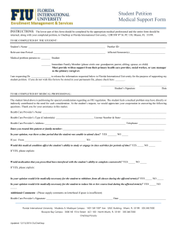 Student Petition Medical Support Form
