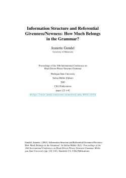 Information Structure and Referential Givenness
