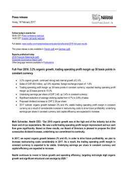 Press release Full-Year 2016