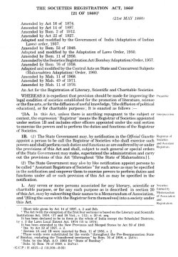 Societies Registration Act, 1860