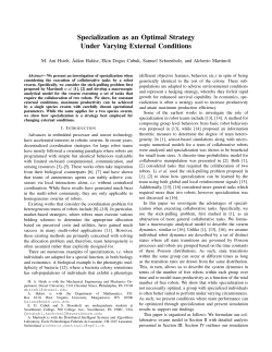 Specialization as an Optimal Strategy Under Varying