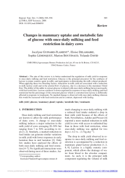 Changes in mammary uptake and metabolic fate of glucose with