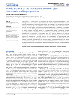Kinetic analysis of the interactions between plant