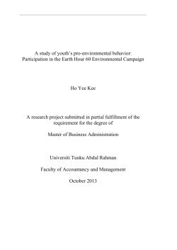 A study of youth`s pro-environmental behavior: Participation in the