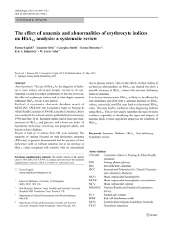 The effect of anaemia and abnormalities of erythrocyte indices on