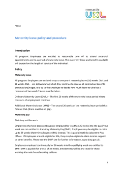 Maternity leave policy and procedure Introduction