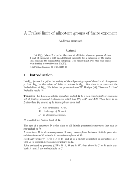 Theorem Let L be a countable signature and let IK be a non