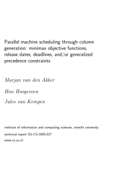 Parallel machine scheduling through column