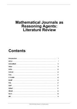 Mathematical Journals as Reasoning Agents: Literature - RISC-Linz