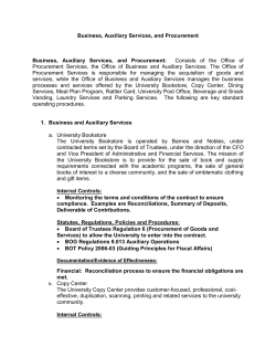 Business, Auxiliary Services, and Procurement