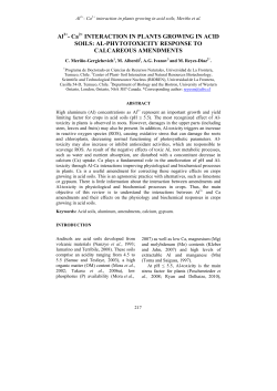 Al3+- Ca2+ INTERACTION IN PLANTS GROWING IN ACID SOILS