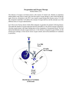 Oxygenation and Oxygen Therapy